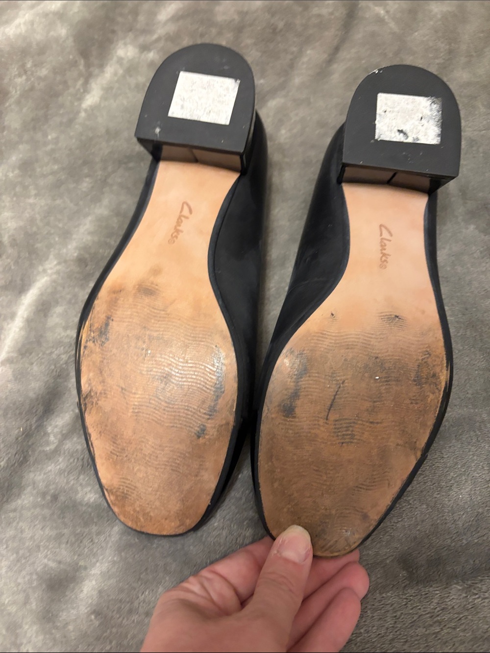 Clarks Black Patent-Toe Comfort Flats - Picture 3 of 3